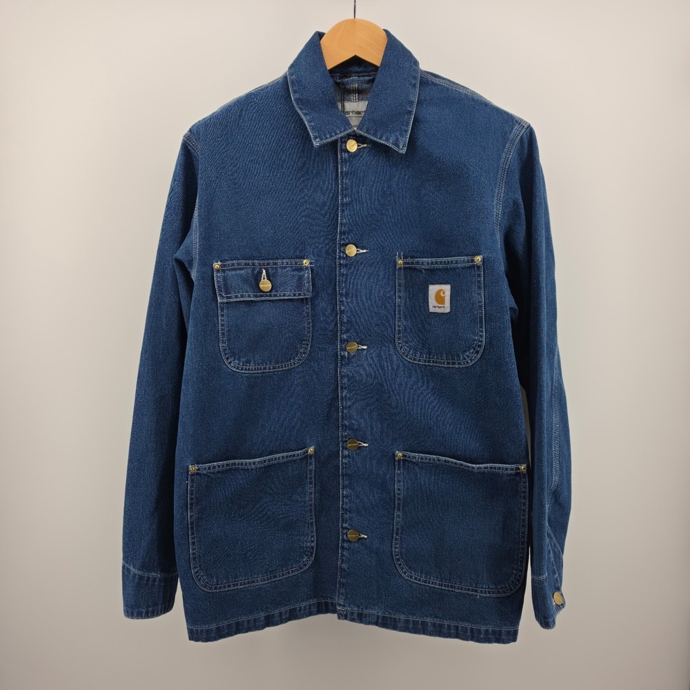 Carhartt WIP OG Chore Coat Blue Stone Washed Denim Jacket I031896 Mens Medium